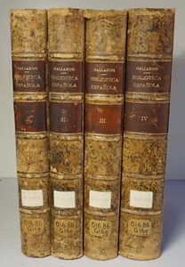 Biblioteca Espanola 4 Vols 1863-89 Gallardo Rare Books Manuscripts Spain - Picture 1 of 12