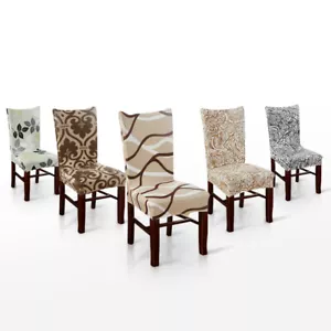 4/8Pcs Chair Cover Stretch Covers Slipcover Dining Seat Elastic Printed Spandex - Picture 1 of 14