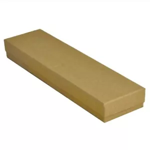 100 scatole regalo piene di cotone gioielli bracciale carta kraft marrone 8" x 2" x 1" H - Foto 1 di 2