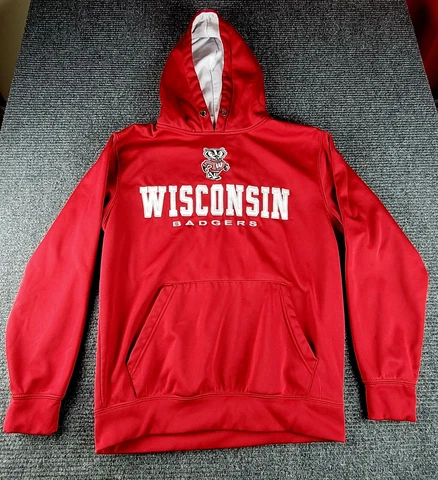 colosseum Wisconsin Badgers mascot logo Red medium Hoodie Cover