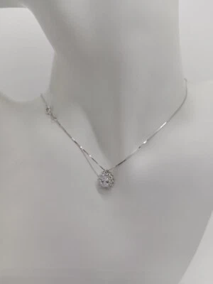 COLLANA DONNA CON CIONDOLO CON CRISTALLO ZIRCONI IN  ARGENTO 925 (0370) - Immagine 1 di 4