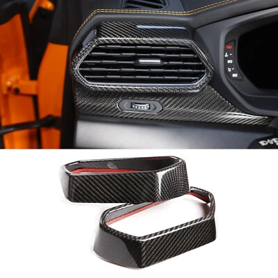 Real Carbon Fiber Dash End Air Vent Trim Cover Fits LAMBORGHINI URUS 2018-2024 — 第 1/4 张图片