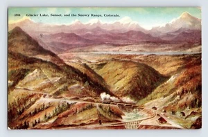 Postkarte Colorado CO Glacier Lake Snowy Range Zug Eisenbahn 1911 geteilt verschickt - Bild 1 von 2