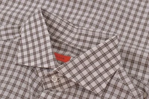 NWT Isaia Napoli Size US 41 16 Dress Shirt White Brown Cut Leuca Mix New  - Picture 1 of 8
