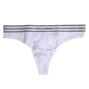 DOLCE & GABBANA Underwear White Nylon Floral Lace Bottom Panty IT5 /XL 190usd - Picture 1 of 5
