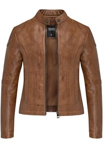 Damen Echtleder Jacke Biker Zipper Lederjacke RJ-8001 - Bild 1 von 11