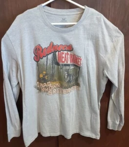 T-shirt uomo XXL manica lunga caccia collo rosso mercato carne borsa la mia spesa - Foto 1 di 4