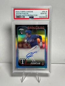 2024 TOPPS CHROME JUSTIN FOSCUE REFRACTOR AUTO #RAJF - PSA 10 GEM MINT - Picture 1 of 2