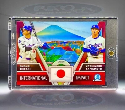 Shohei Ohtani Yoshinobu Yamamoto RARE ROOKIE RC REFRACTOR INVESTMENT SSP CHROME - Image 1 of 4