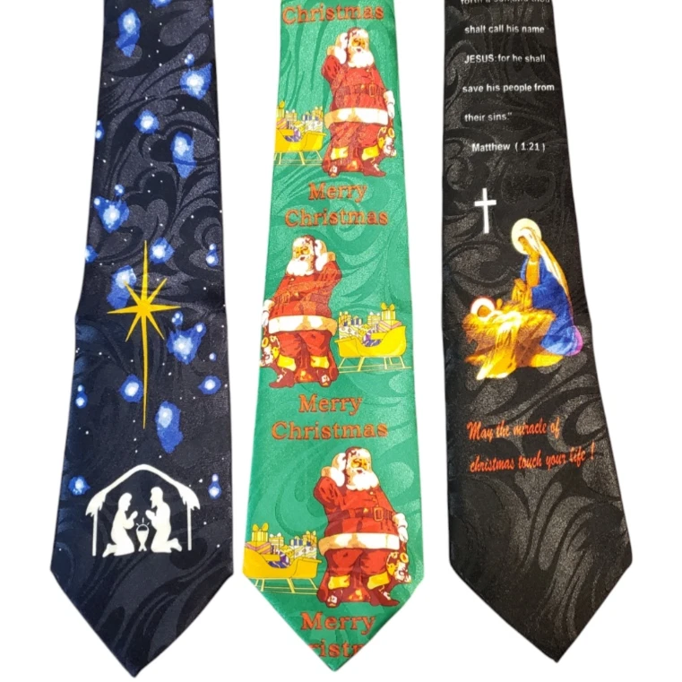 Christmas Ties #69A - Lot of 3 Novelty Neckties NWT Clearance Free S/H - Image 1 of 1