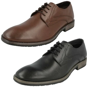HOMBRE CARLOS LUGANDA CUERO CORDONES HASTA ZAPATOS FORMALES INTELIGENTES TALLA HUSH CACHORROS £49.99 - Imagen 1 de 24