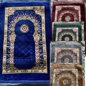 Prayer Mat Cushioned Velvet - Soft Muslim Janamaz Prayer Mat Padded Rug Non Slip - Picture 1 of 14