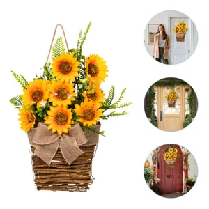 Guirnalda de flores artificiales decorativas de granja con guirnalda de girasol rústica - Imagen 1 de 10