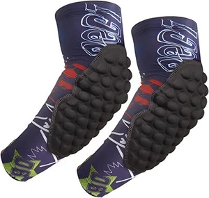 Topeter Padded Arm Sleeves Youth Compression Elbow Pads 1 Pair YS, Purple - Picture 1 of 7