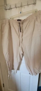 Gloria Vanderbilt 3x NWT Capris, Drawstring Waist Khaki, Ruched Legs, Comfy - Picture 1 of 6