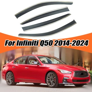 For Infiniti Q50 2014-2024 Window Visor Rain Guard Wind Deflector Sun Shade - Picture 1 of 10