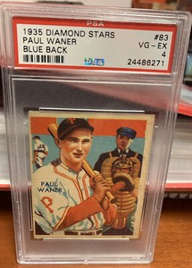 1935 DIAMOND STARS #83 PAUL WANER HOF BLUE BACK PSA 4