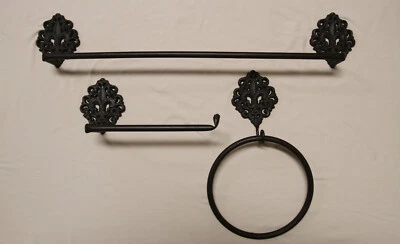 FLEUR DE LIS 浴室储物、毛巾环、毛巾架、TP 支架,NFL-2 — 第 1/4 张图片