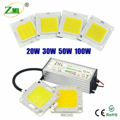 LED COB Chip + Power Supply Driver 100W 50W 30W 20W 10W SMD For Flood Light Bulb - Image 1 of 4
