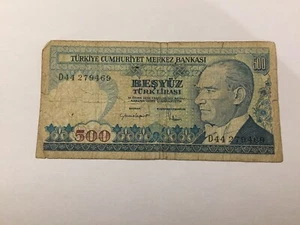 Billet Turquie 500 Lirasi 1970(72-47) - Picture 1 of 2