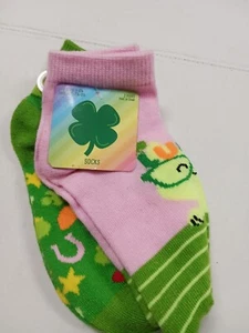 2 Pairs of St Patrick's Day Girls Socks Size 6 - 8 1/2 NWT - Picture 1 of 3