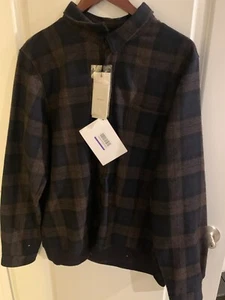 John Elliott B/R Hem Flannel Plaid Black Brown NEW WITH TAGS Size 5 / XXL (2XL) - Picture 1 of 3