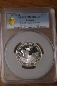 Panama 10 balboas Canal Treaty Ship PR69 PCGS proof silver coin 1979 TOP GRADE! - Picture 1 of 4