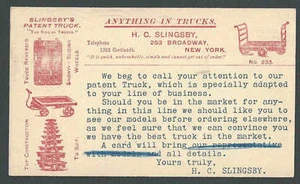 1903 PC H C SLING NY SLINGS FOR TRUCKS WAGONS & MOVING EQUIPMENT ILLUSTRATED - Picture 1 of 2