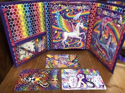 LISA FRANK TIKANNI HUSKY Cartera Triple Carpeta Estuche de Almacenamiento Libro de Actividades Foto 1 de 4