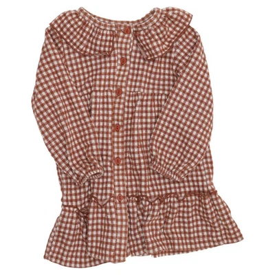 Zara, Blusenkleid, Größe: 86, Braun/Weiß/Mehrfarbig, Baumwolle/Polyester #FqX - Bild 1 von 4