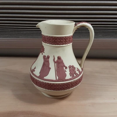 Высокий этрусский кувшин кувшин Wedgwood из терракоты и примулы яшмы 5,75 дюйма 1978 - Изображение 1 из 4