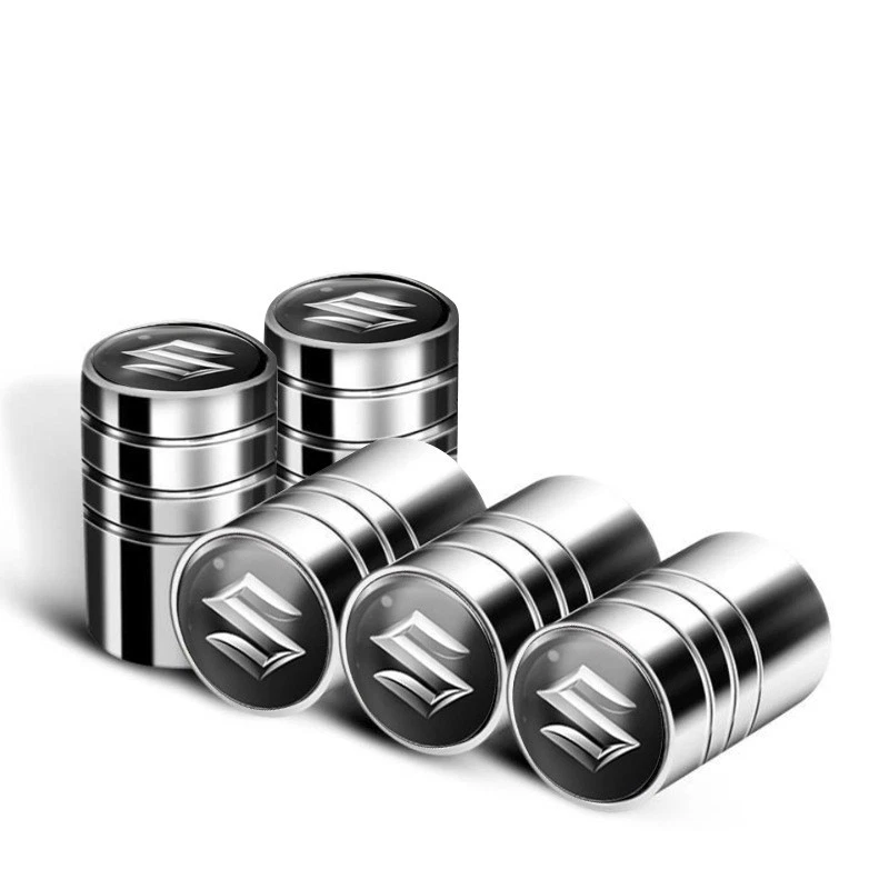 5PCS Car Wheel Tire Air Valve Stem Dust Valve Cap Cover for Suzuki Silver - Image 1 of 1