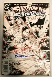 DC 1998 SUPERMAN RED SUPERMAN BLUE # 1 3D Version COA signed by 3 3458/8500 - Picture 1 of 2