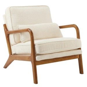 Century Modern Chairs for Living Room Bedroom Guest Room Creamy White - Picture 1 of 20