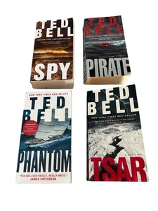 Lot Of 4 Paperbacks Thrillers Ted Bell TSAR SPY PIRATE PHANTOM - Picture 1 of 15