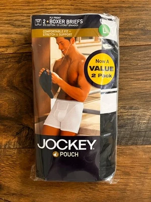 Paquete de 2 calzoncillos boxer Jockey Pouch 2007 de colección negros nuevos talla L 36-38 Foto 1 de 3