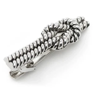 Silver Knot Rope Tie Clip - Picture 1 of 6