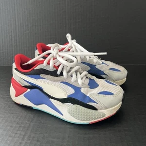 Puma RS X3 Boys Puzzle 372357-05 White Blue Red Casual Shoes Sneakers Size 4 - Picture 1 of 10