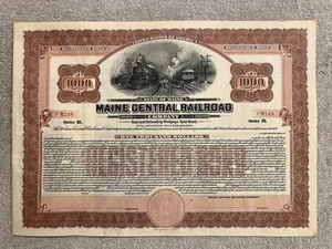 1935 Maine Central Railroad Anleihe Zertifikat 1.000 $. (unissued) - Bild 1 von 9