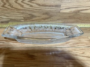 vintage glass rose point celery tray dish 11 1/2" - Picture 1 of 4