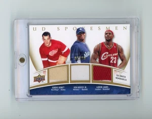 2009 UD Spokesmen Howe Griffey LeBron Crosby Garnett Jeter Jersey Relic /20 - Picture 1 of 4