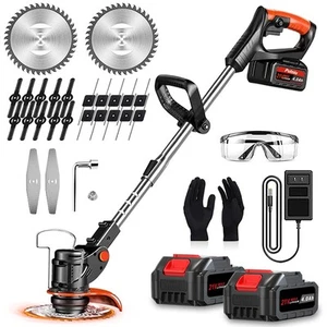 Cordless Weed Wacker, Electric Weed Eater Battery Powered with 2X 21V 4.0Ah B... - Picture 1 of 7