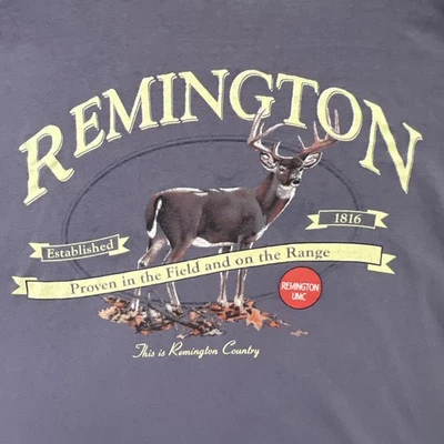 Camiseta De Colección Distressed Remington Manga Larga Azul Para Hombre Talla 3XL Indie Punk Foto 1 de 4