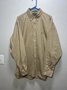Vintage Y2K Polo Ralph Lauren Blake Hemd Herren XL Langarm Khaki Hellbraun - Bild 1 von 8