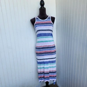 Old Navy Girls Summer Dress Sundress Blue Stripe Cotton Modal Sleveles L (10/12) - Picture 1 of 10
