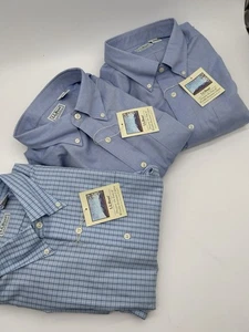 LL Bean Paket mit 3 langärmligen Button-Down-Hemden für Herren blau 2XL 18/37 neu mit Etikett - Bild 1 von 8