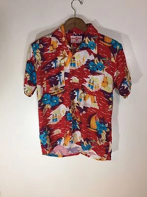 Camisa Aloha Hawaiana Vintage Años 50 Vacaciones Mediana Foto 1 de 4