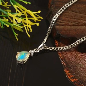 October Birthstone Natural Blue Necklace,Handmade October Birthstone, 1166 - Picture 1 of 2