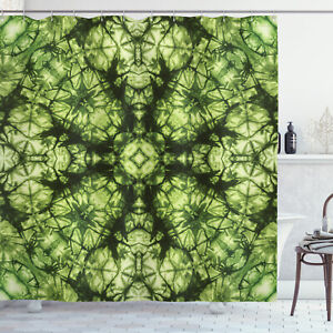 Green Shower Curtain Abstract Retro Fashion Print for Bathroom 70 Inches Long