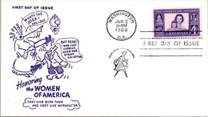 FDC 1960 SC #1152 Puprle Comic Cachet - Washington DC - Single - F75701 - Picture 1 of 2